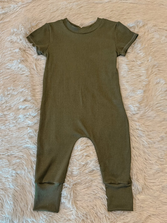 Olive Buddy Romper (RTS) 6/9m